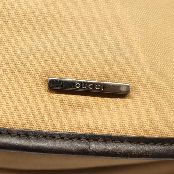 GUCCI Web Sherry Line Shoulder Bag Canvas Beige Silver Red 001 4306 Auth hk2865 - Picture 14 of 16